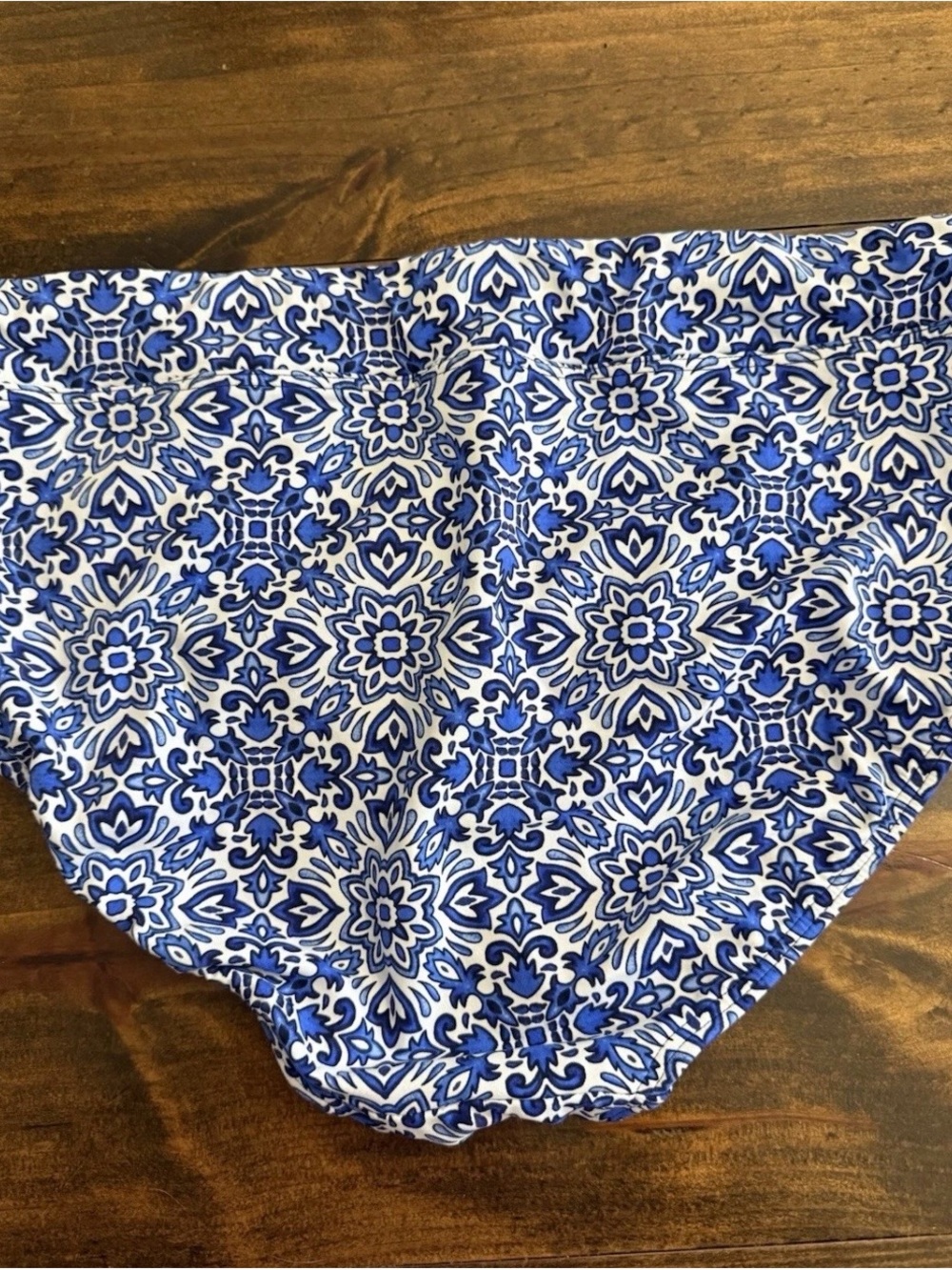 Lands' End Navy and White Floral Tile Bikini Bottoms - Picture 6 of 6